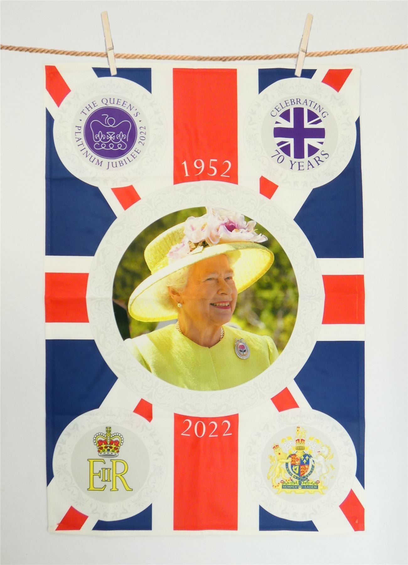 Queen's Jubilee Union Jack Wall Hanging peg