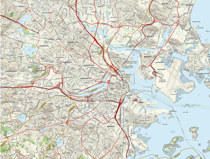 Boston City Map 1000 Piece Jigsaw Puzzle