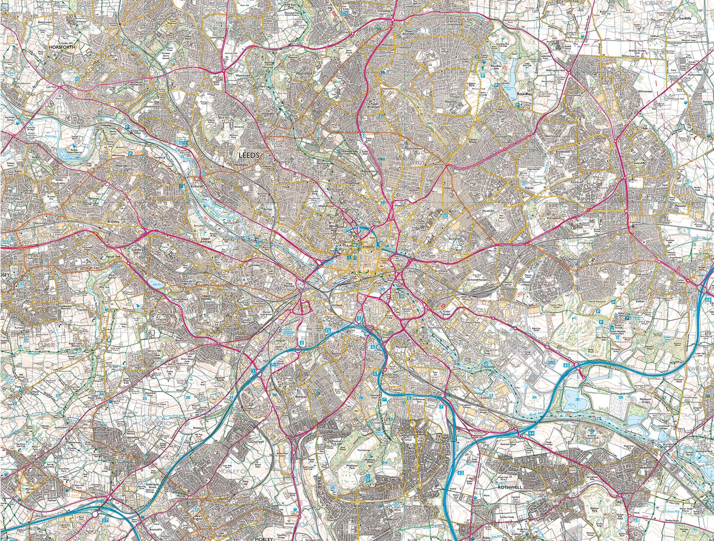 Leeds City Map 1000 Piece Jigsaw Puzzle