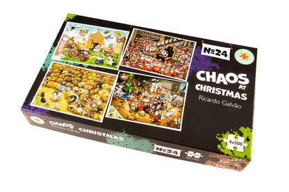 Chaos Christmas 4 x 500 Piece Jigsaw puzzle Set