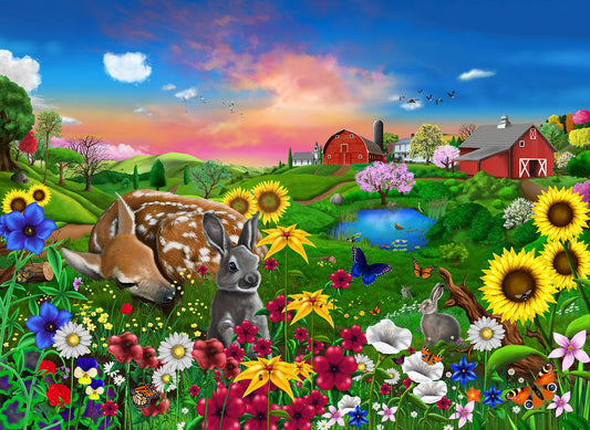 Peaceful Pastures 1000 or  500 Piece Jigsaw Puzzle