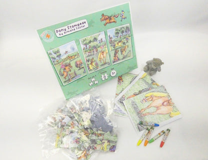 Pony Stampede - Armand Foster 3 x 16 Piece Kids Jigsaw Puzzle