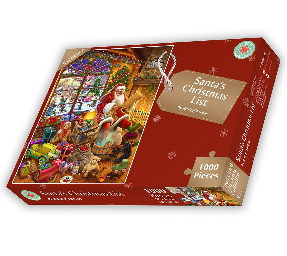 Santa's Christmas List 1000 Piece Jigsaw Puzzle By Rudolf Farkas