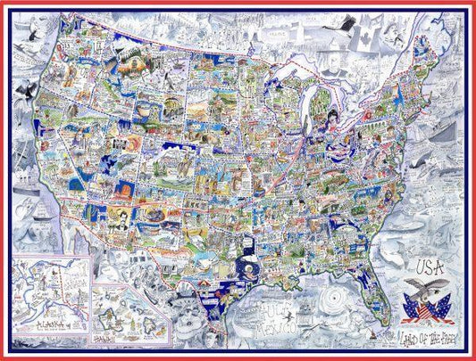 USA Map - Tim Bulmer 1000 Piece Jigsaw Puzzle