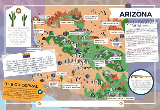 Arizona - I Love My State 400 Piece Personalized Jigsaw Puzzle