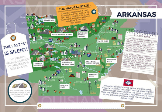Arkansas - I Love My State 400 Piece Personalized Jigsaw Puzzle