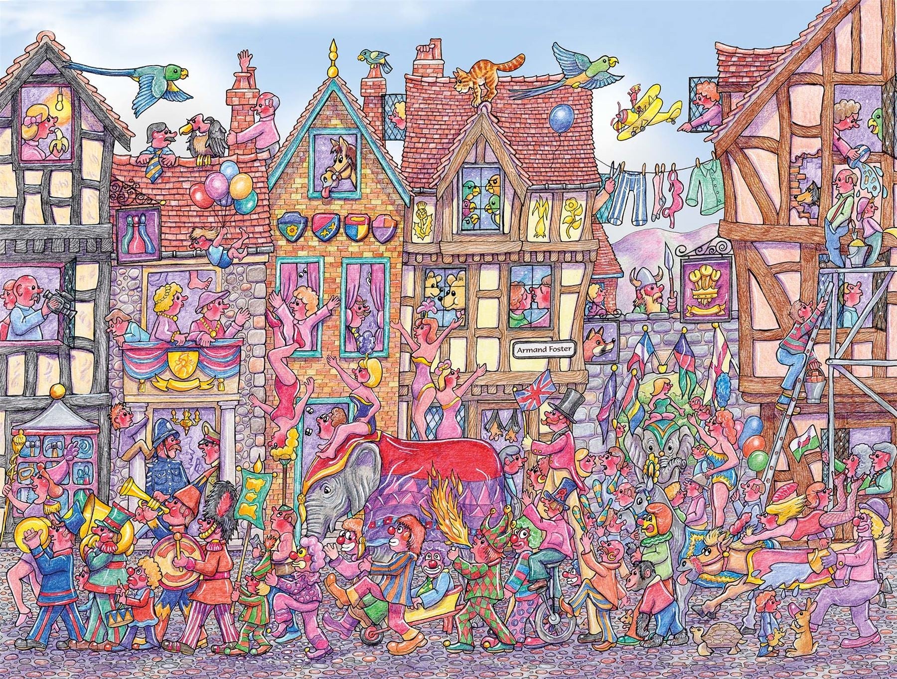 Silly Circus Parade - Armand Foster 1000 Piece Jigsaw Puzzle