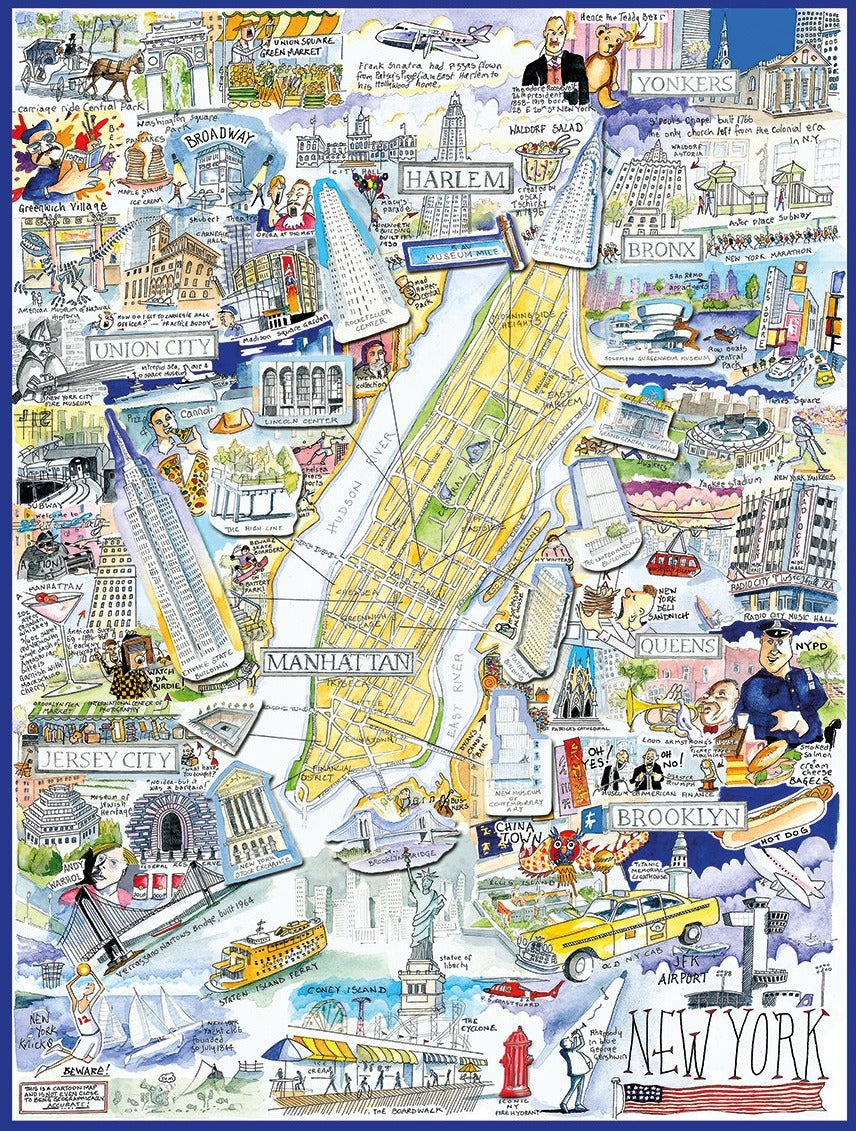 Map of New York City - Tim Bulmer 1000 Piece Jigsaw Puzzle