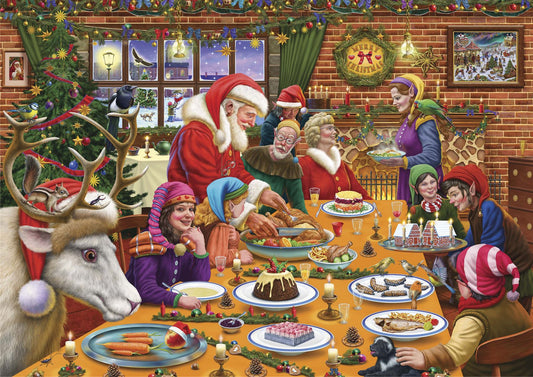 Christmas Dinner at Santa's Workshop 1000 Piece Jigsaw Puzzles