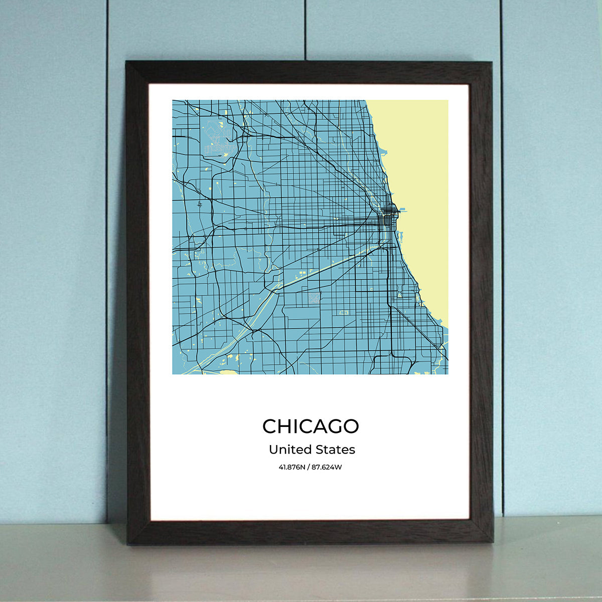 Chicago City Map Wall Art