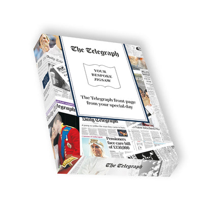 Personalised "The Telegraph" Front Page 400 Piece Jigsaw Puzzle box