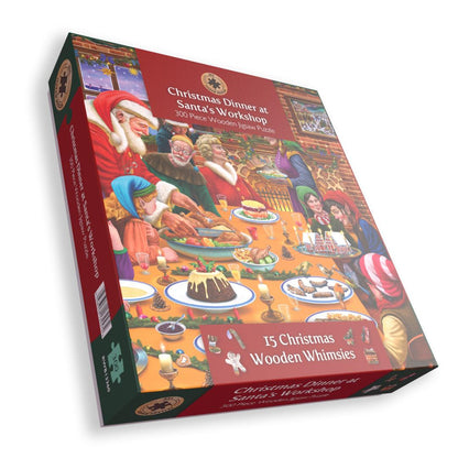 Christmas Dinner at Santa's Workshop -  300 Piece Wooden Jigsaw Puzzle