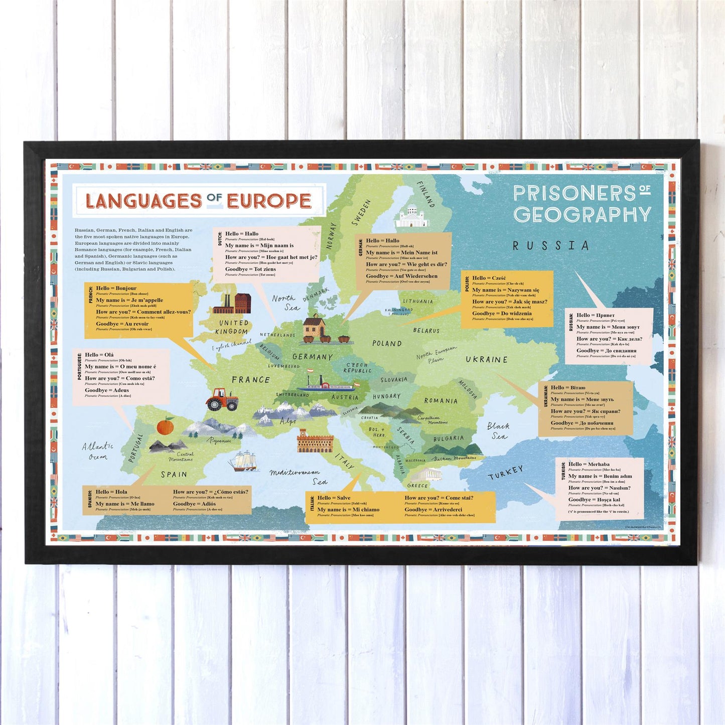 Prisoners of Geography Languages Of Europe Educational Wall Map