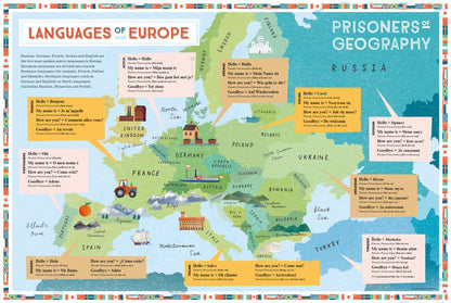 Prisoners of Geography Languages Of Europe Educational Wall Map