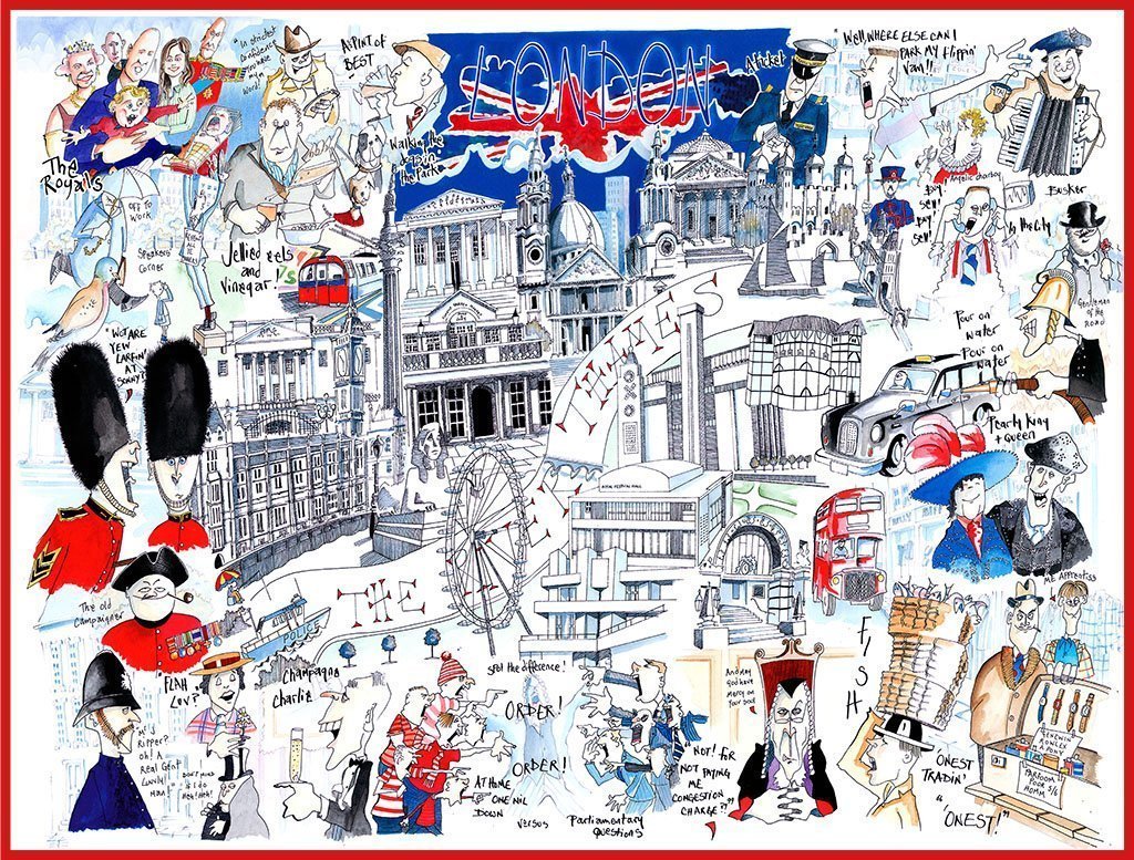 Jigsaw Puzzle - Comical Map Of London - Tim Bulmer 1000 Piece Jigsaw Puzzle