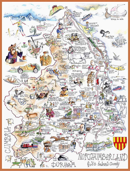 Jigsaw Puzzle - Comical Map Of Northumberland - Tim Bulmer 1000 Piece Jigsaw Puzzle