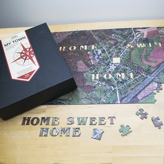 National Geographic "My Town" Wooden Aerial Map Jigsaw Puzzle