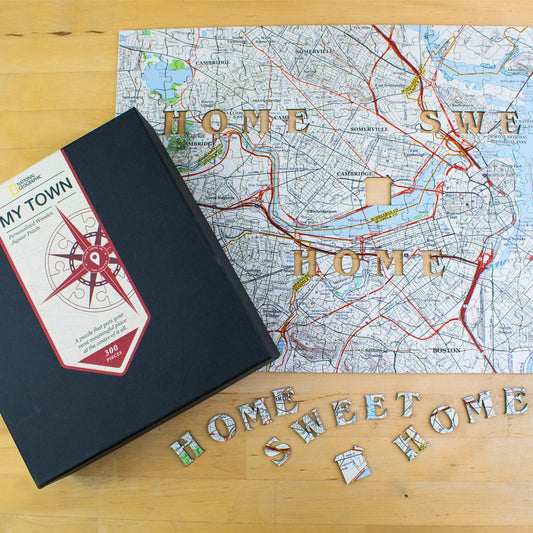 National Geographic "My Town" Wooden USGS Map Jigsaw Puzzle