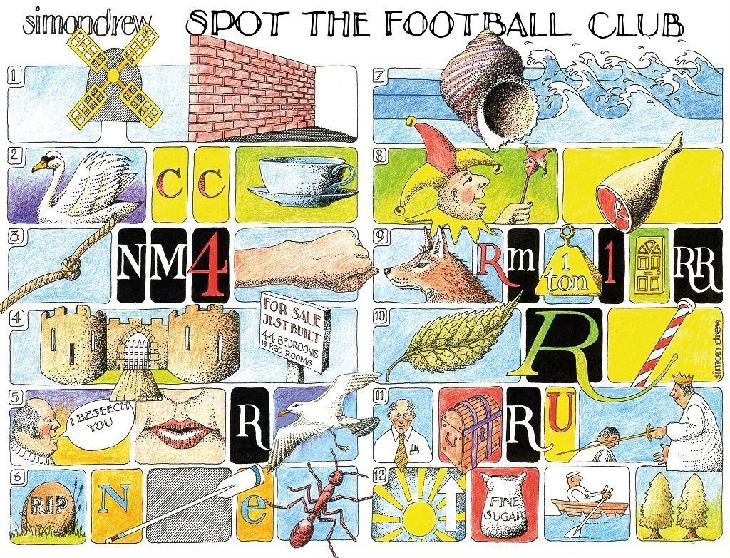 Jigsaw Puzzle - Spot The Football Club - Simon Drew - 1000 Or 500 Piece Jigsaw