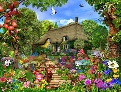 Jigsaw Puzzle - Thatched Cottage Garden 1000 Or 500 Piece Jigsaw Puzzles