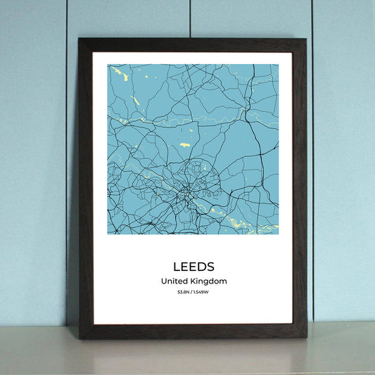 Leeds City Map Wall Art