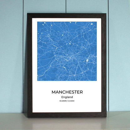 Manchester City Map Wall Art