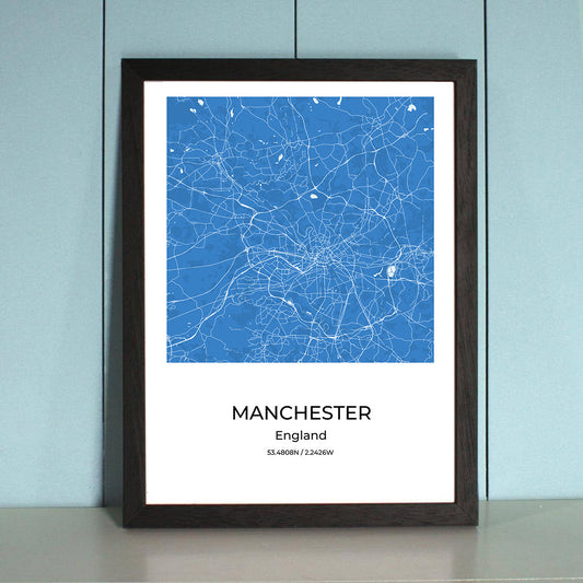 Manchester City Map Wall Art