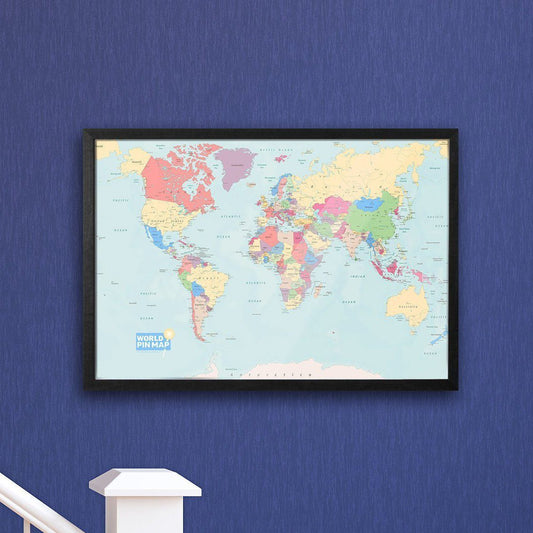 Map Gift - Framed World Map Pinboard