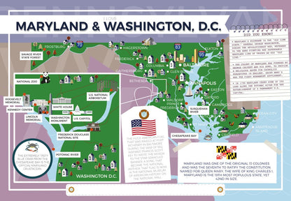 Maryland and Washington D.C. - I Love My State 400 Piece Personalized Jigsaw Puzzle