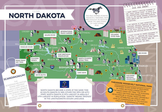 North Dakota - I Love My State 400 Piece Personalized Jigsaw Puzzle