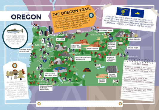 Oregon - I Love My State 400 Piece Personalized Jigsaw Puzzle