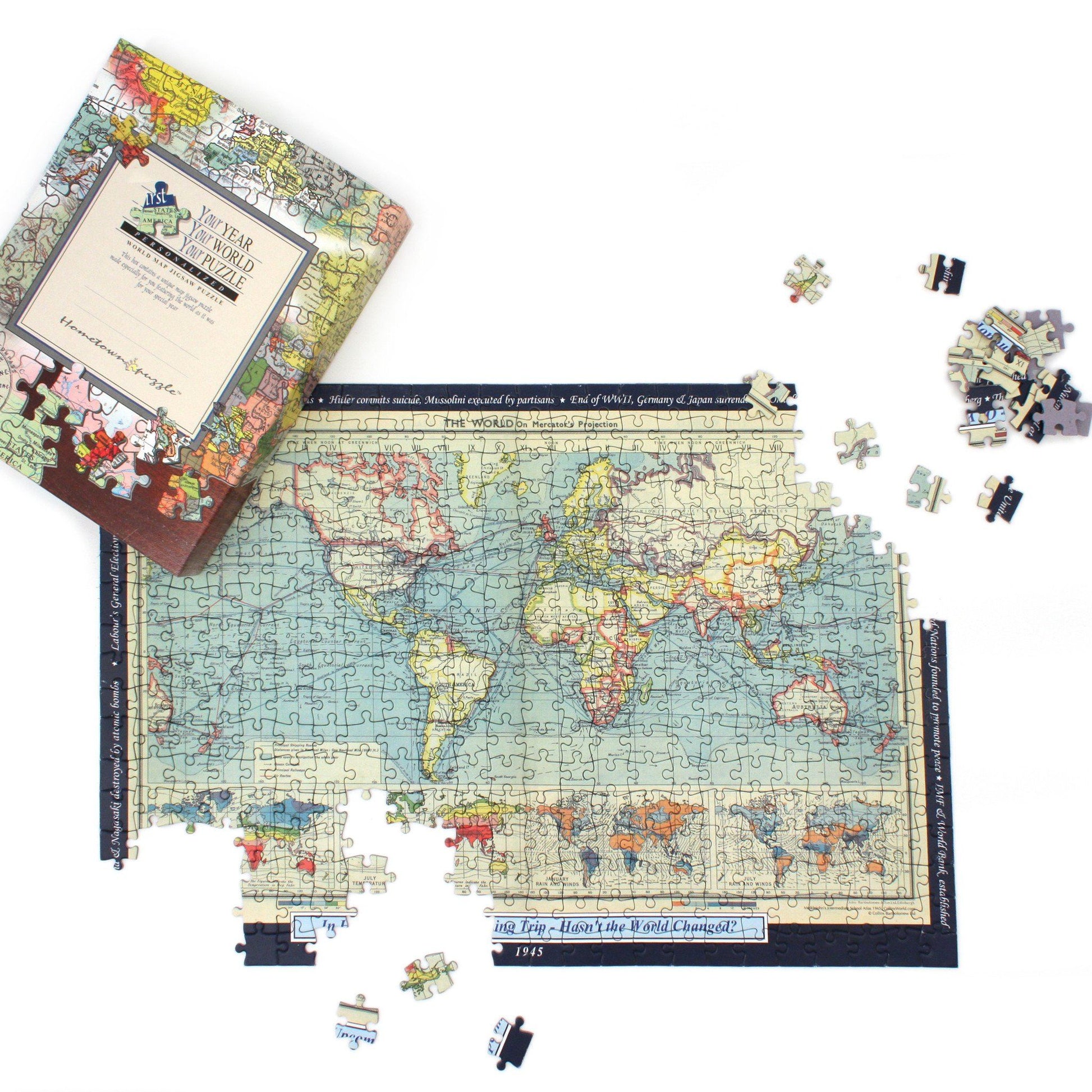 Personalized Jigsaw Puzzles - Historical World Map Personalized Jigsaw Puzzle
