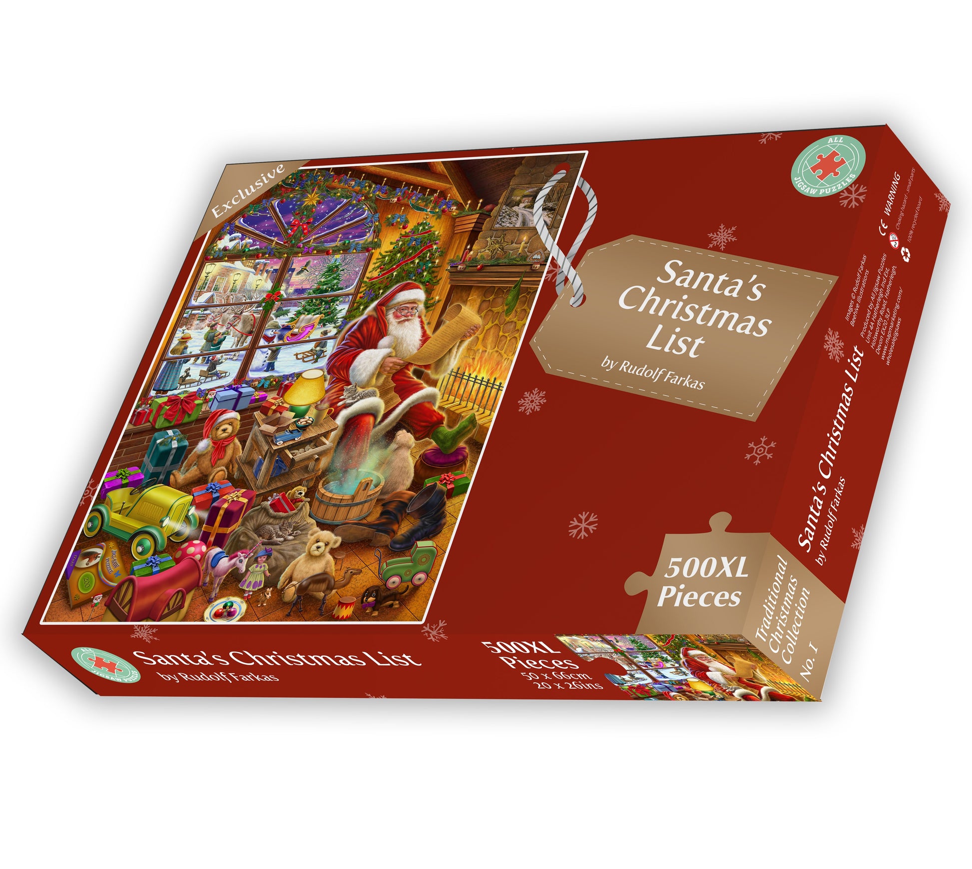 Santa's Christmas List 500XL Piece Jigsaw Puzzle By Rudolf Farkas