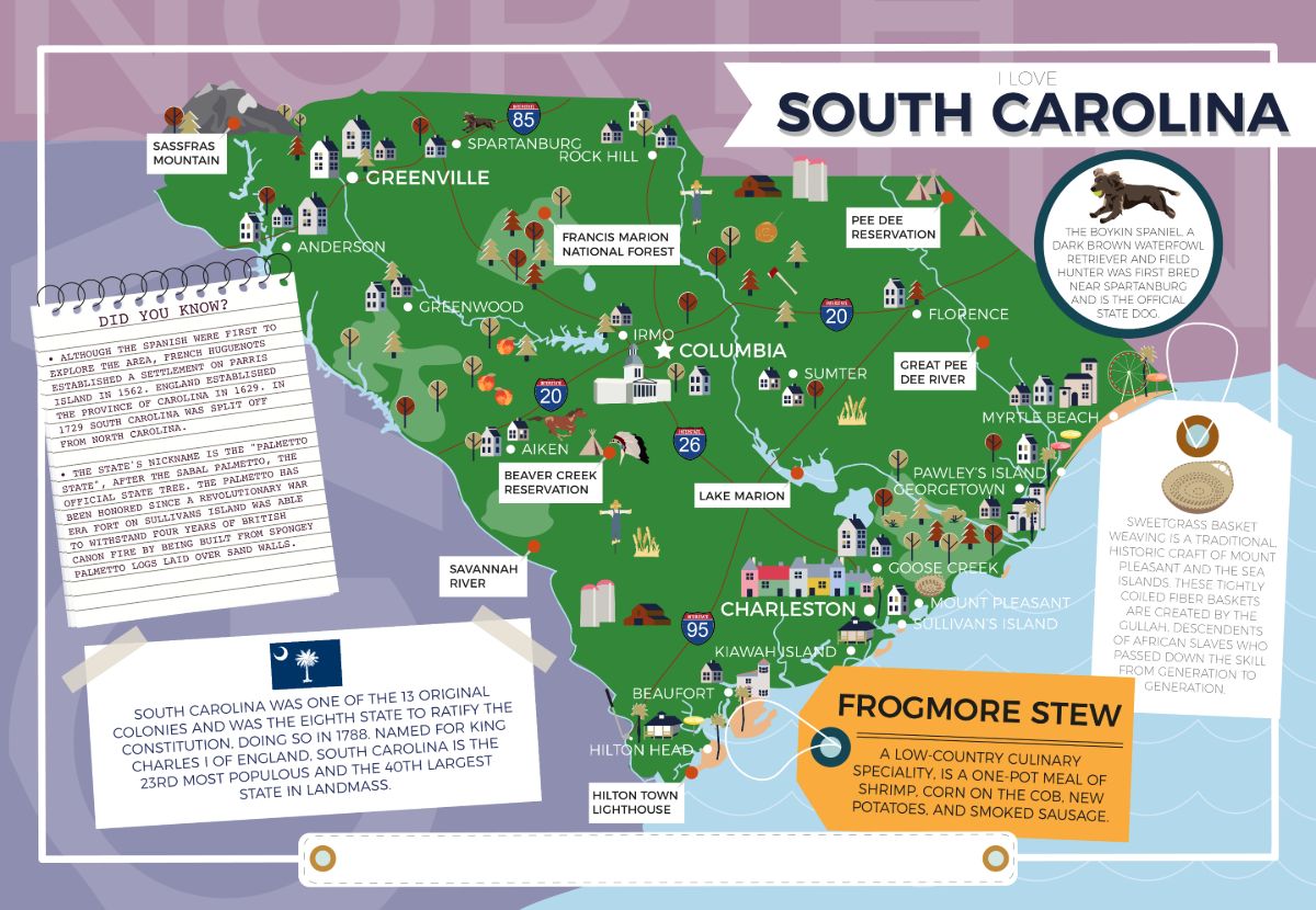 South Carolina - I Love My State 400 Piece Personalized Jigsaw Puzzle
