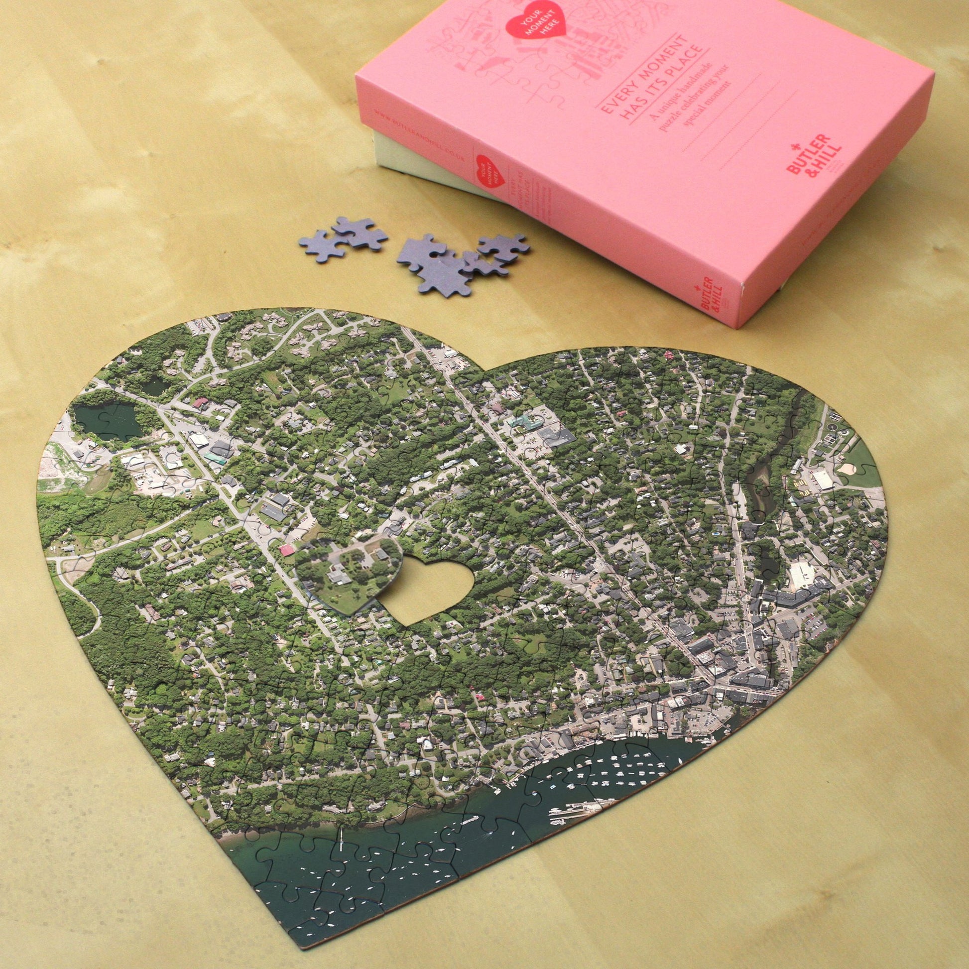 US Jigsaw Puzzle - Heart Shaped Personalized US Map Puzzle