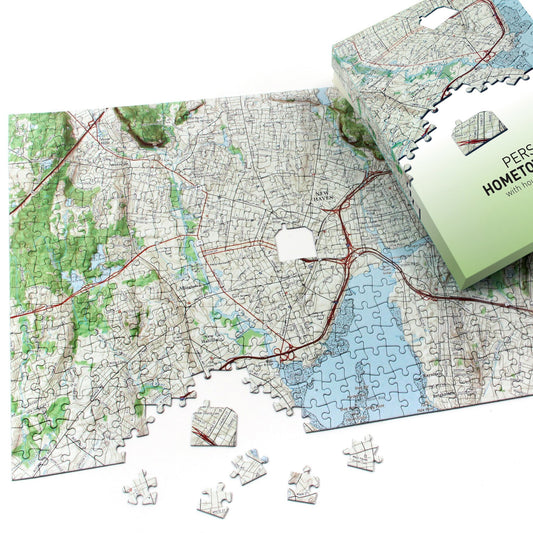 US Jigsaw Puzzle - "My Hometown" Personalized US Map Puzzle