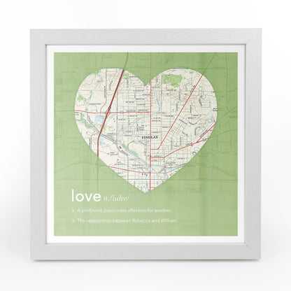 US Wall Art - Personalized Framed Dictionary Definition US Map - Love
