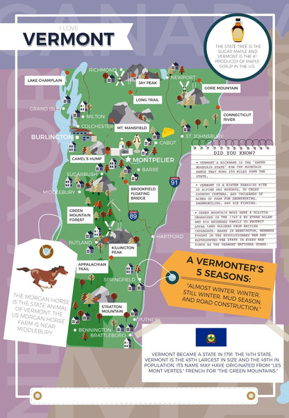 Vermont - I Love My State 400 Piece Personalized Jigsaw Puzzle