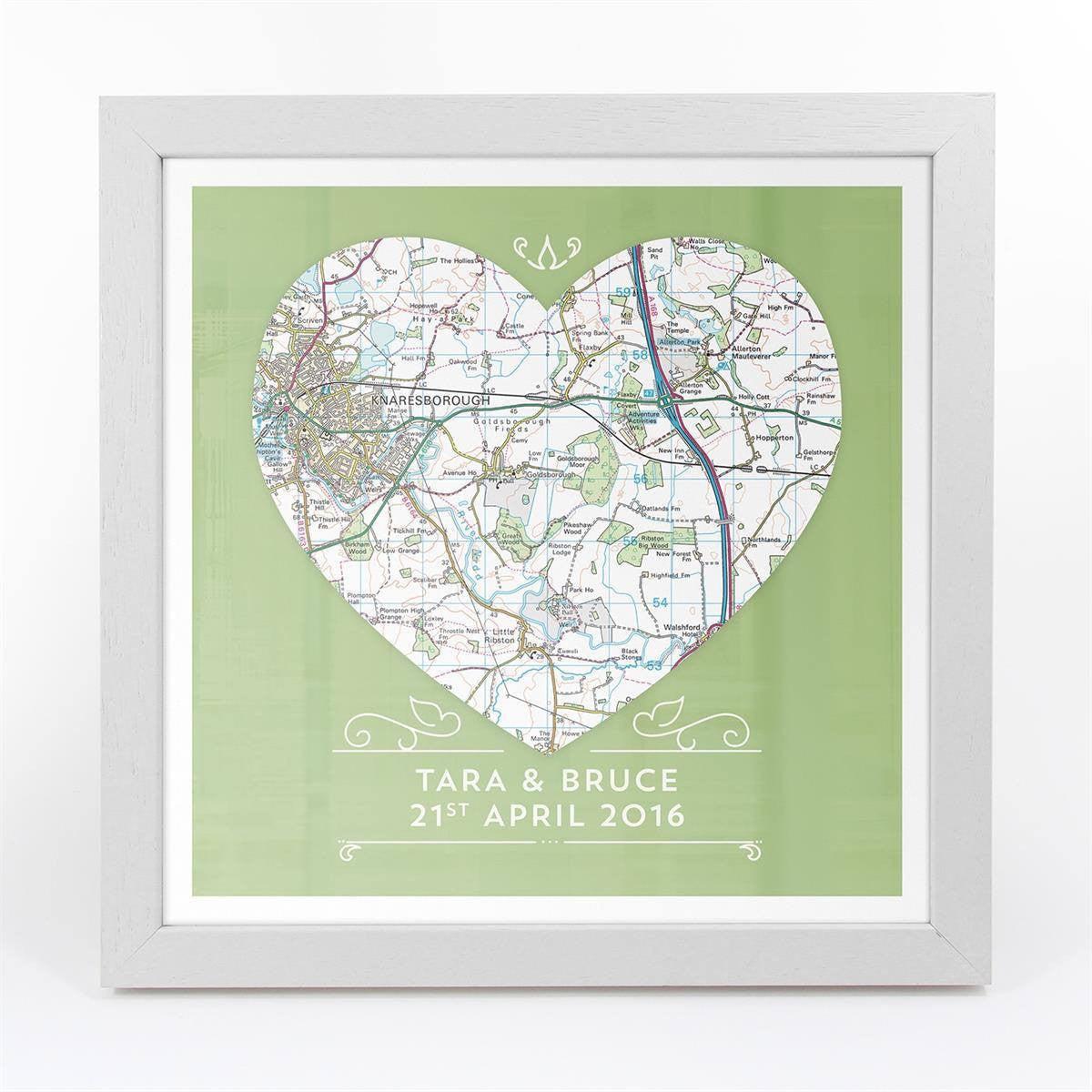 Wall Art - Single Heart – Personalised Map Art