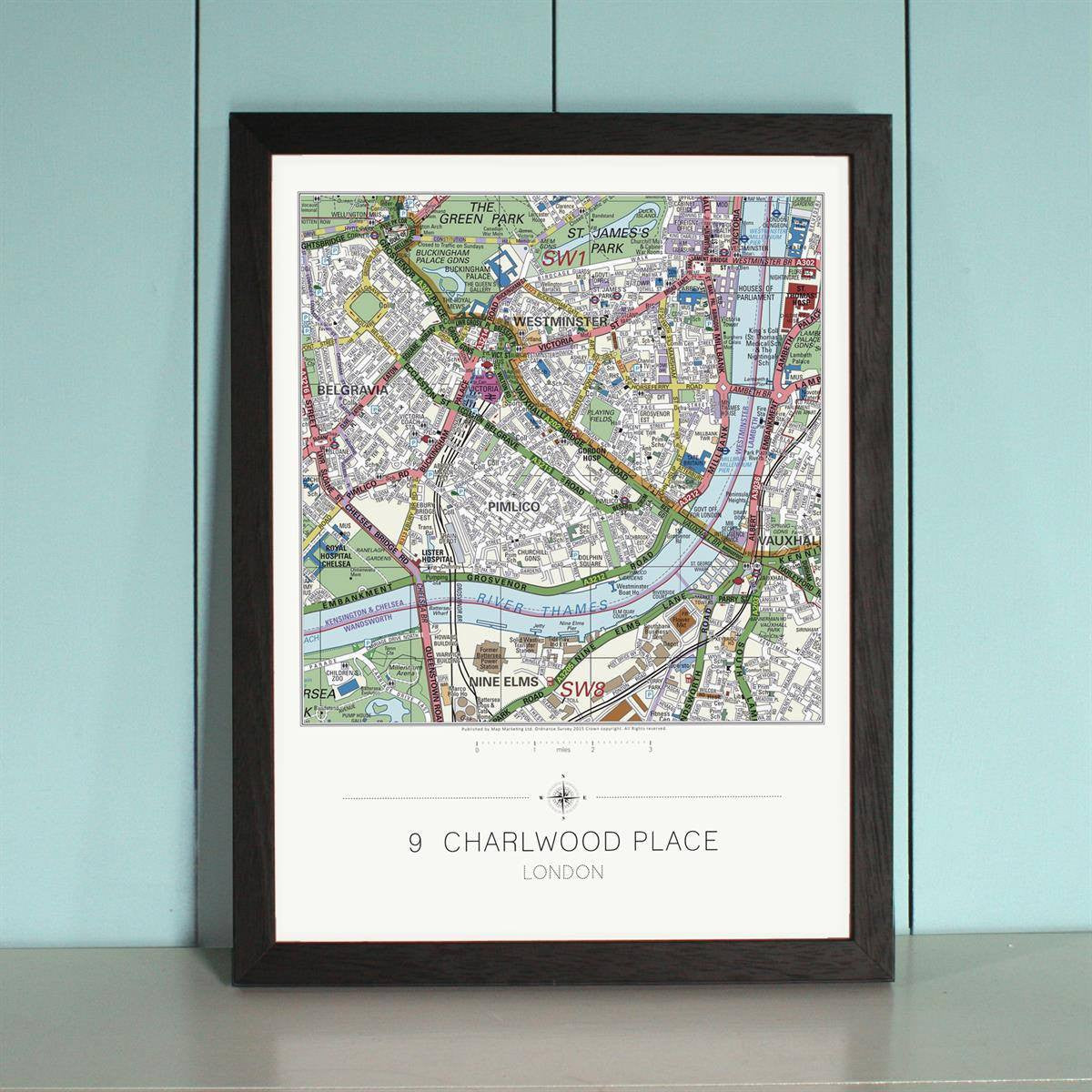 Wall Map - My Home Is Here - Personalised Wall Map