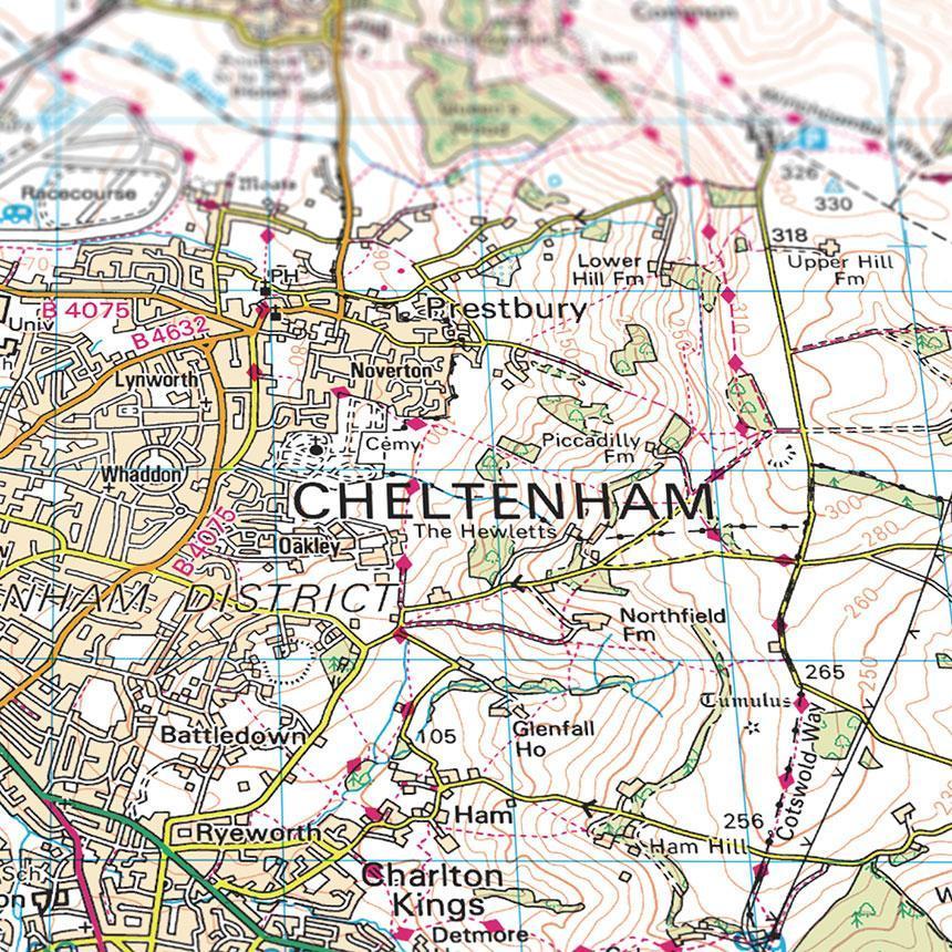 Wall Map - Personalised Ordnance Survey Landranger Map - Centred On Your Home