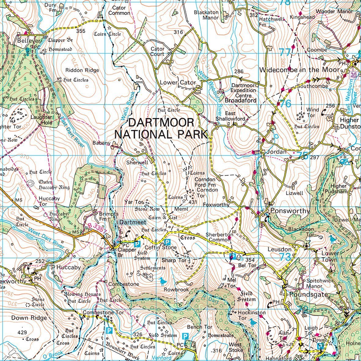 Wall Maps - Dartmoor - UK National Park Wall Map