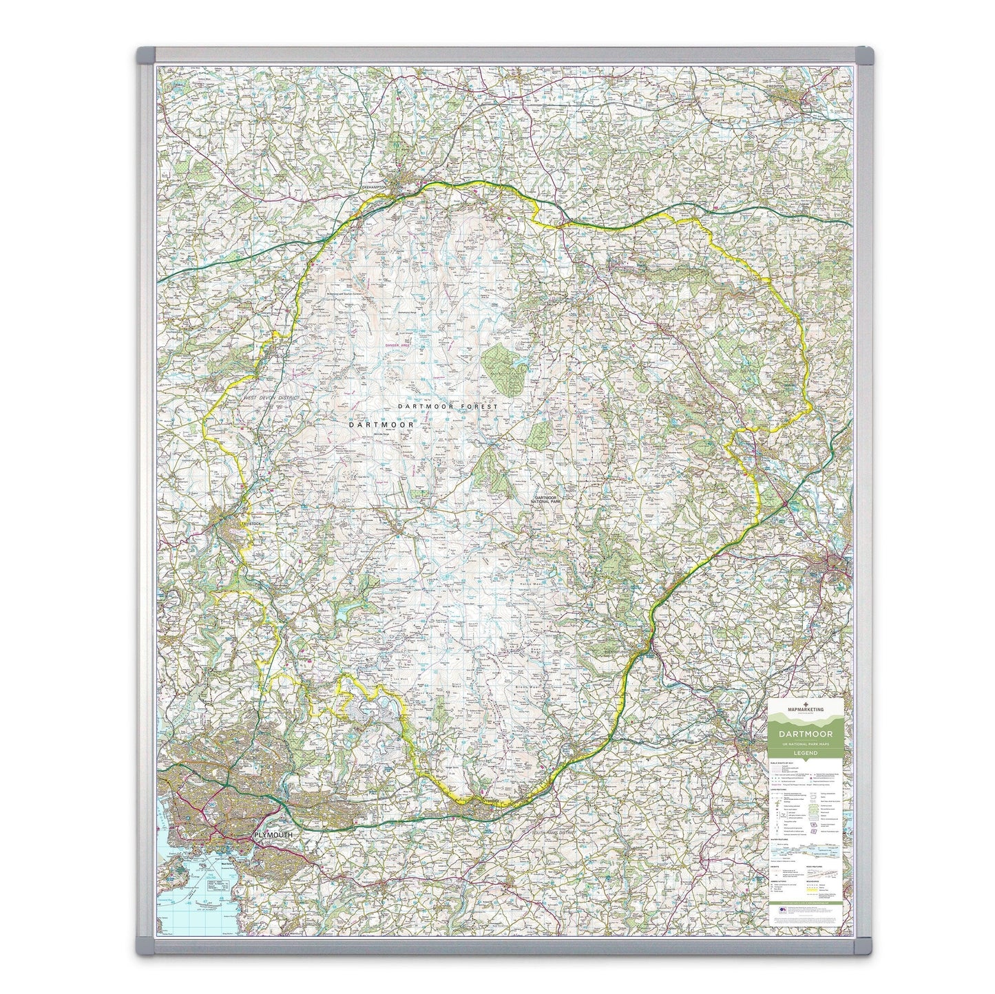 Wall Maps - Dartmoor - UK National Park Wall Map