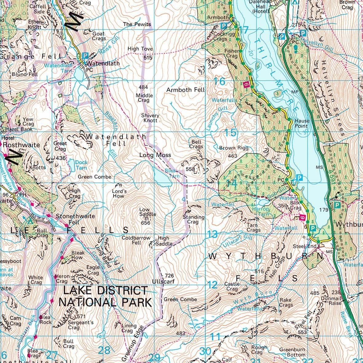 Wall Maps - Lake District - UK National Park Wall Map