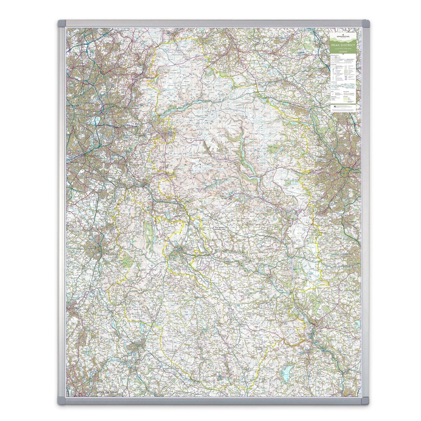 Wall Maps - Peak District - UK National Park Wall Map