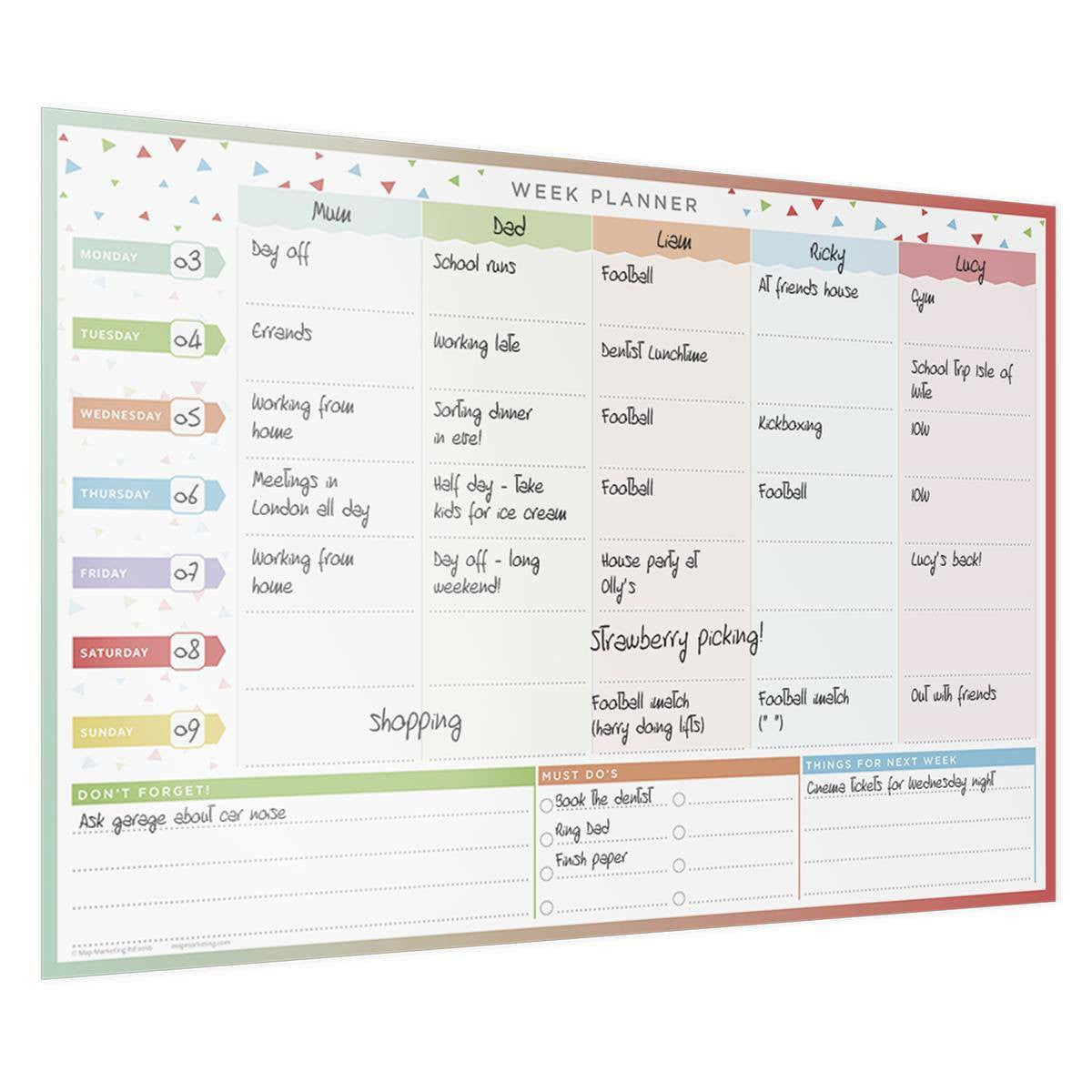 Family Week Planner - Laminated Wall Planner