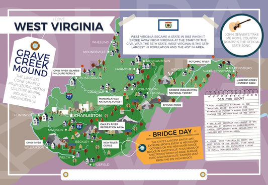 West Virginia - I Love My State 400 Piece Personalized Jigsaw Puzzle