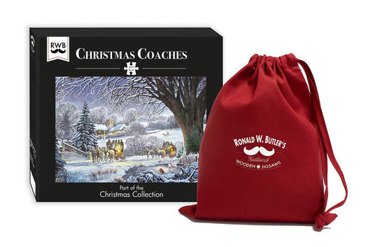 Christmas Coaches by Steve Crisp 300 Piece Wooden Jigsaw Puzzle