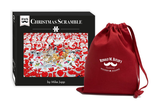 Christmas Scramble - Mike Jupp 300 Piece Wooden Jigsaw Puzzle